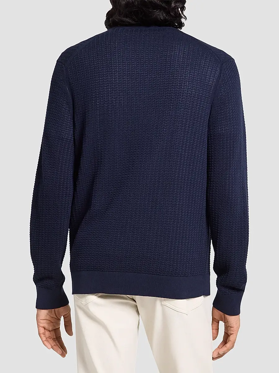 Theory Men's Walton Knit Cotton Zip-Front Sweater | Thumbnail 3 Theory Men's Walton Knit Cotton Zip-Front Sweater | Thumbnail 3