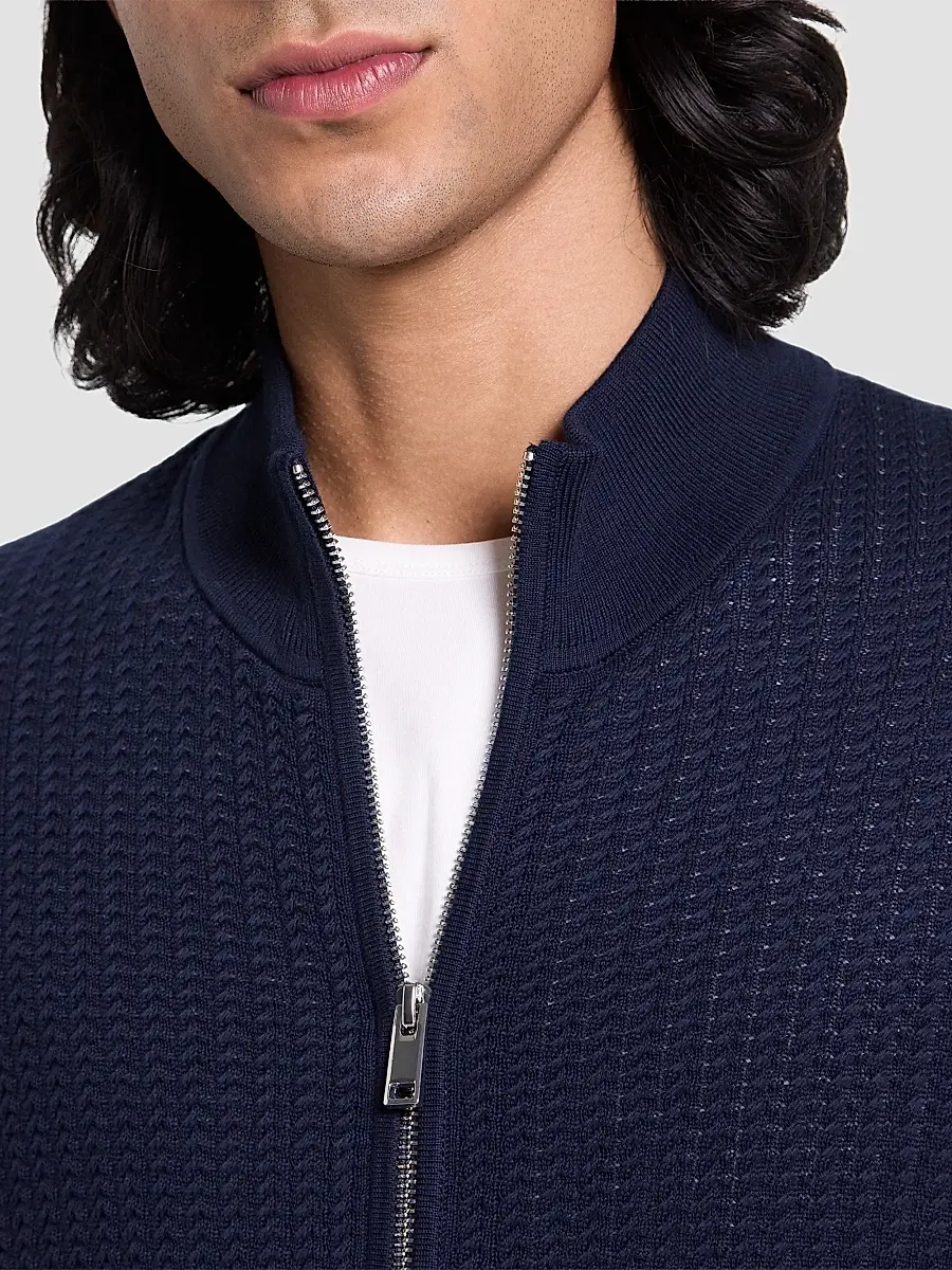 Theory Men's Walton Knit Cotton Zip-Front Sweater | Thumbnail 5 Theory Men's Walton Knit Cotton Zip-Front Sweater | Thumbnail 5