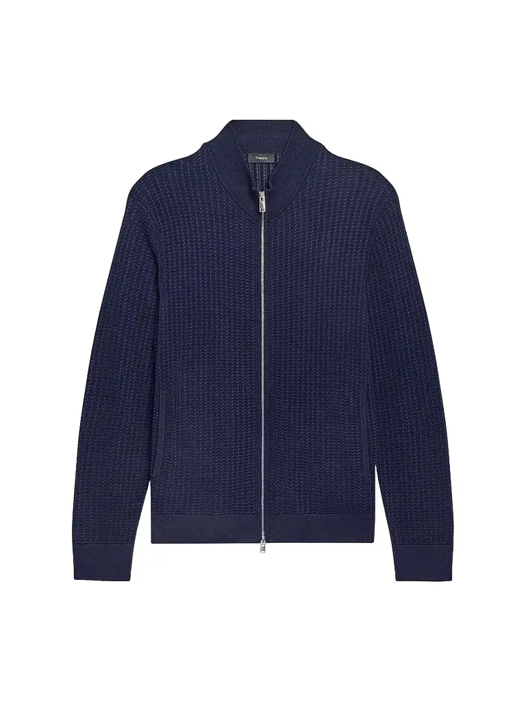 Theory Men's Walton Knit Cotton Zip-Front Sweater
