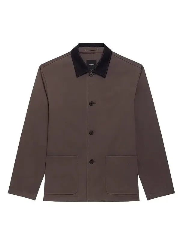 Men's Corduroy-Collar Cotton Twill Jacket