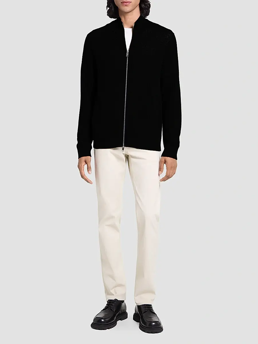Theory Men's Walton Knit Cotton Zip-Front Sweater | Thumbnail 2 Theory Men's Walton Knit Cotton Zip-Front Sweater | Thumbnail 2