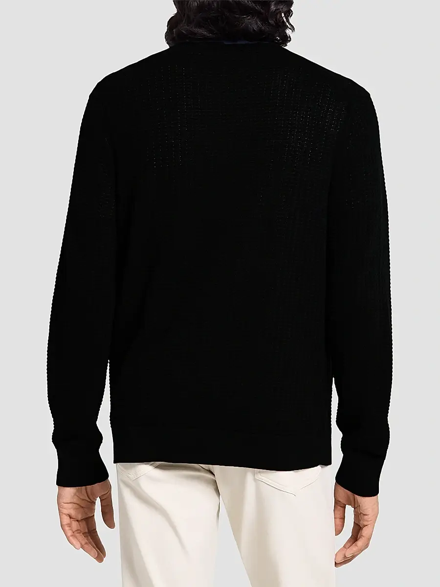 Theory Men's Walton Knit Cotton Zip-Front Sweater | Thumbnail 3 Theory Men's Walton Knit Cotton Zip-Front Sweater | Thumbnail 3