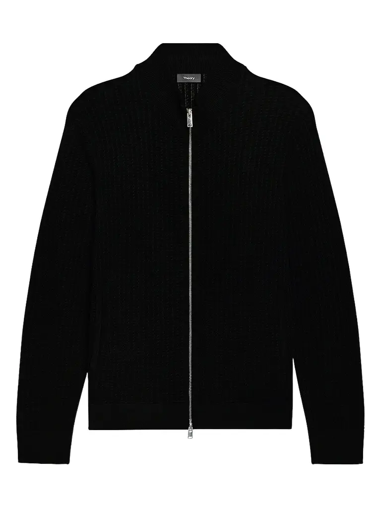 Theory Men's Walton Knit Cotton Zip-Front Sweater