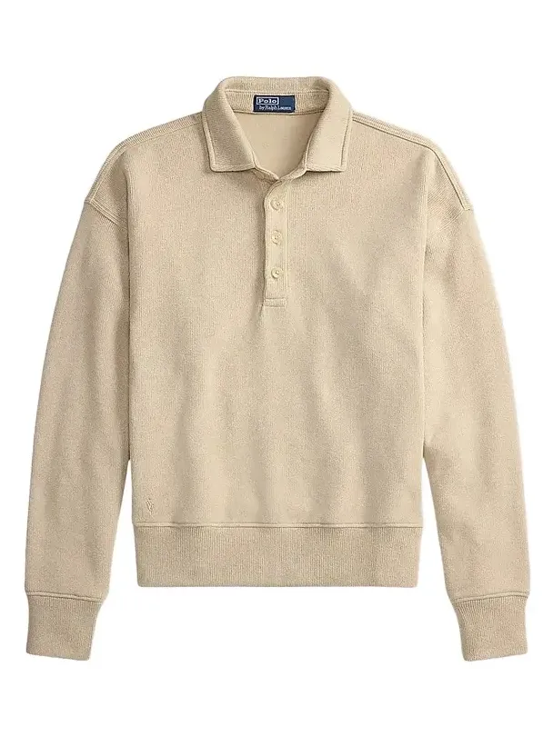 Men's Cotton-Blend Polo Sweater
