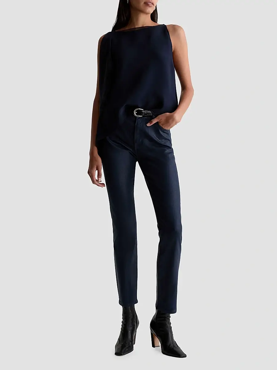 AG Jeans Women's Mari Leatherette Mid-Rise Slim-Straight Jeans | Thumbnail 2 AG Jeans Women's Mari Leatherette Mid-Rise Slim-Straight Jeans | Thumbnail 2