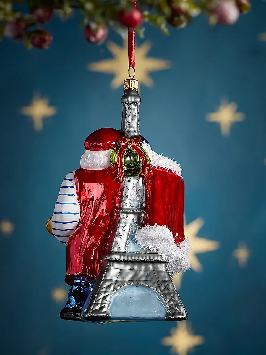 Exclusively Ours Parisian Santa Glass Ornament | Thumbnail 2 Exclusively Ours Parisian Santa Glass Ornament | Thumbnail 2