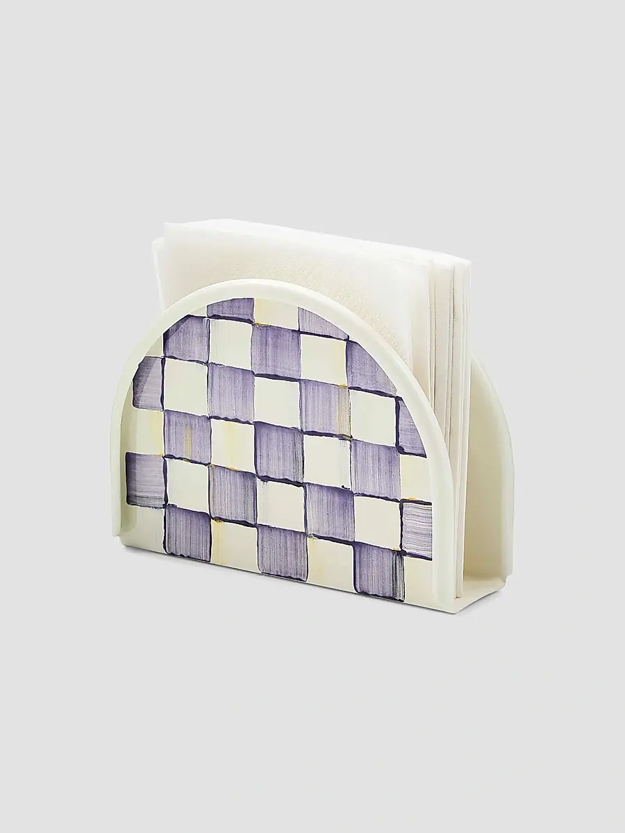 MacKenzie-Childs Violet Check Napkin Holder | Thumbnail 2 MacKenzie-Childs Violet Check Napkin Holder | Thumbnail 2