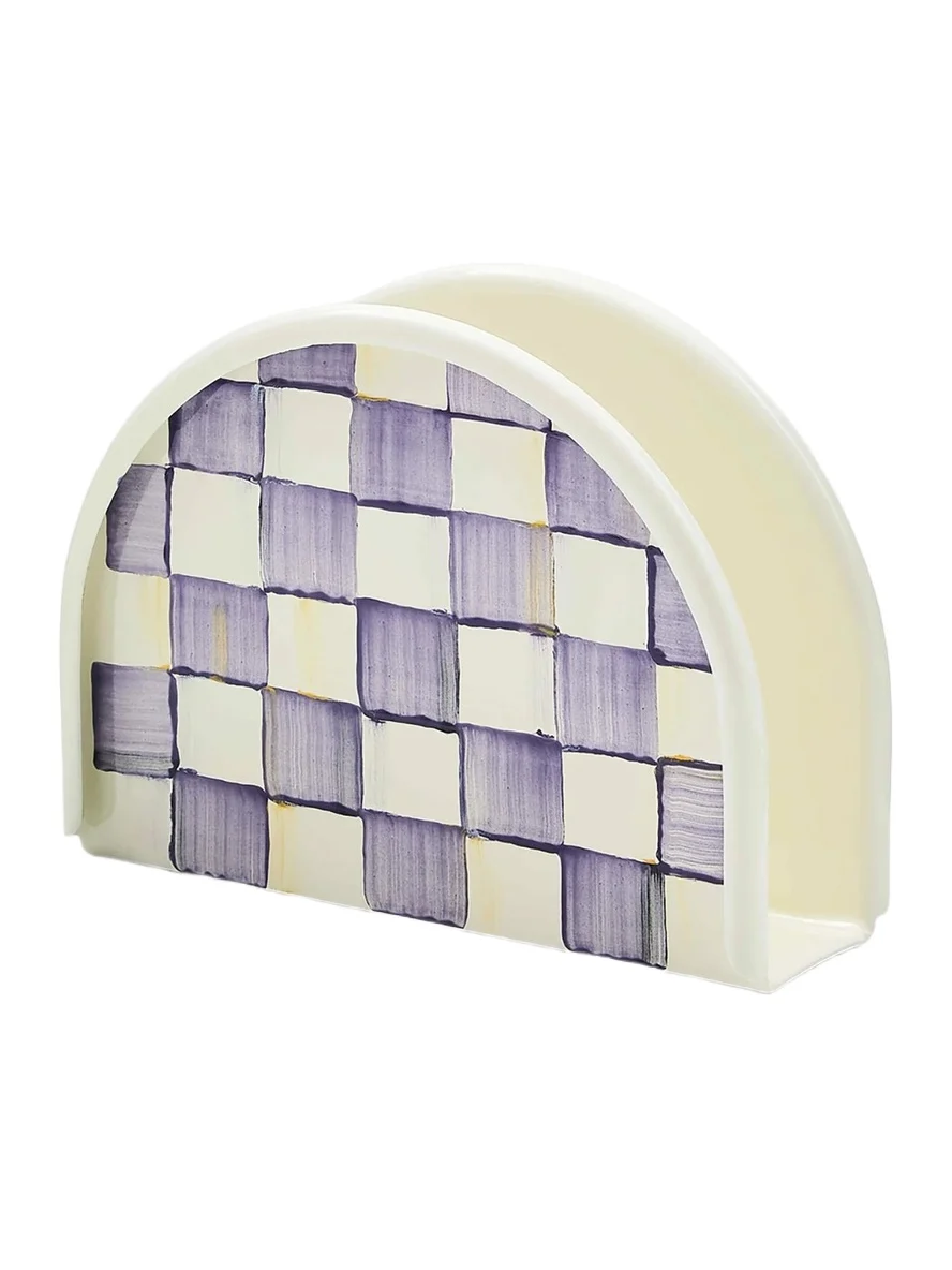 MacKenzie-Childs Violet Check Napkin Holder