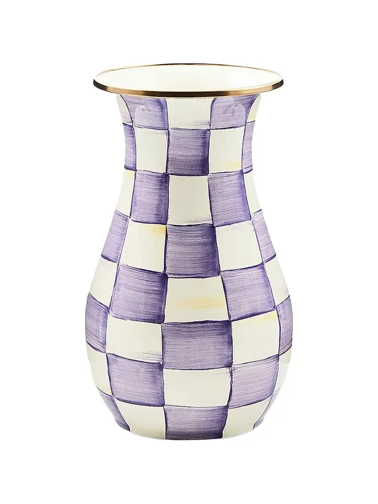 MacKenzie-Childs Violet Check Tall Vase