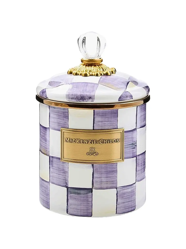 MacKenzie-Childs Violet Check Small Canister