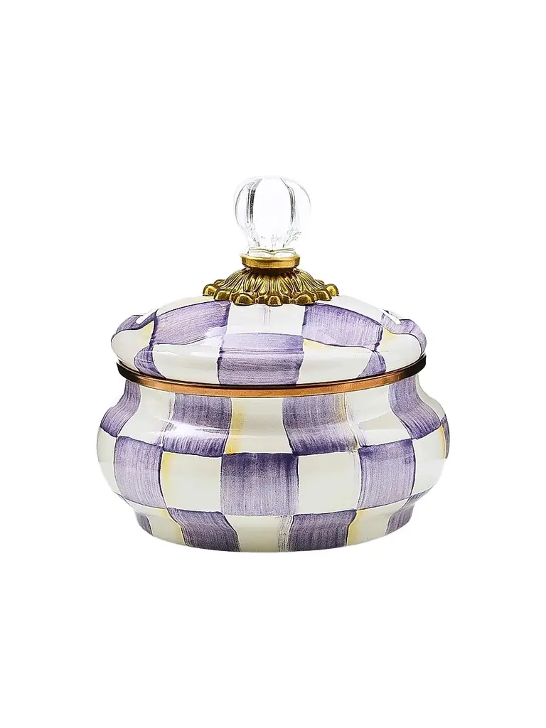 MacKenzie-Childs Violet Check Squashed Pot