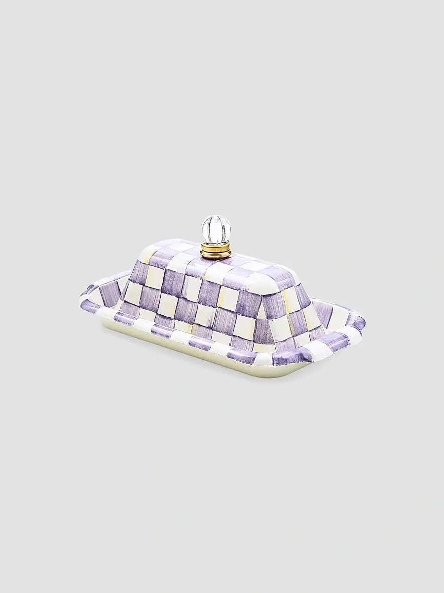 MacKenzie-Childs Violet Check Butter Box | Thumbnail 2 MacKenzie-Childs Violet Check Butter Box | Thumbnail 2