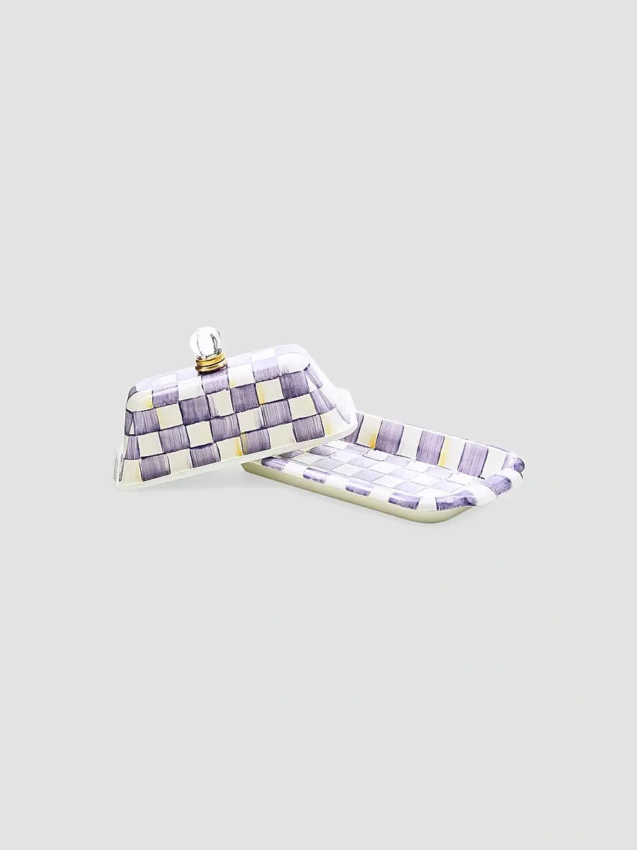 MacKenzie-Childs Violet Check Butter Box | Thumbnail 3 MacKenzie-Childs Violet Check Butter Box | Thumbnail 3