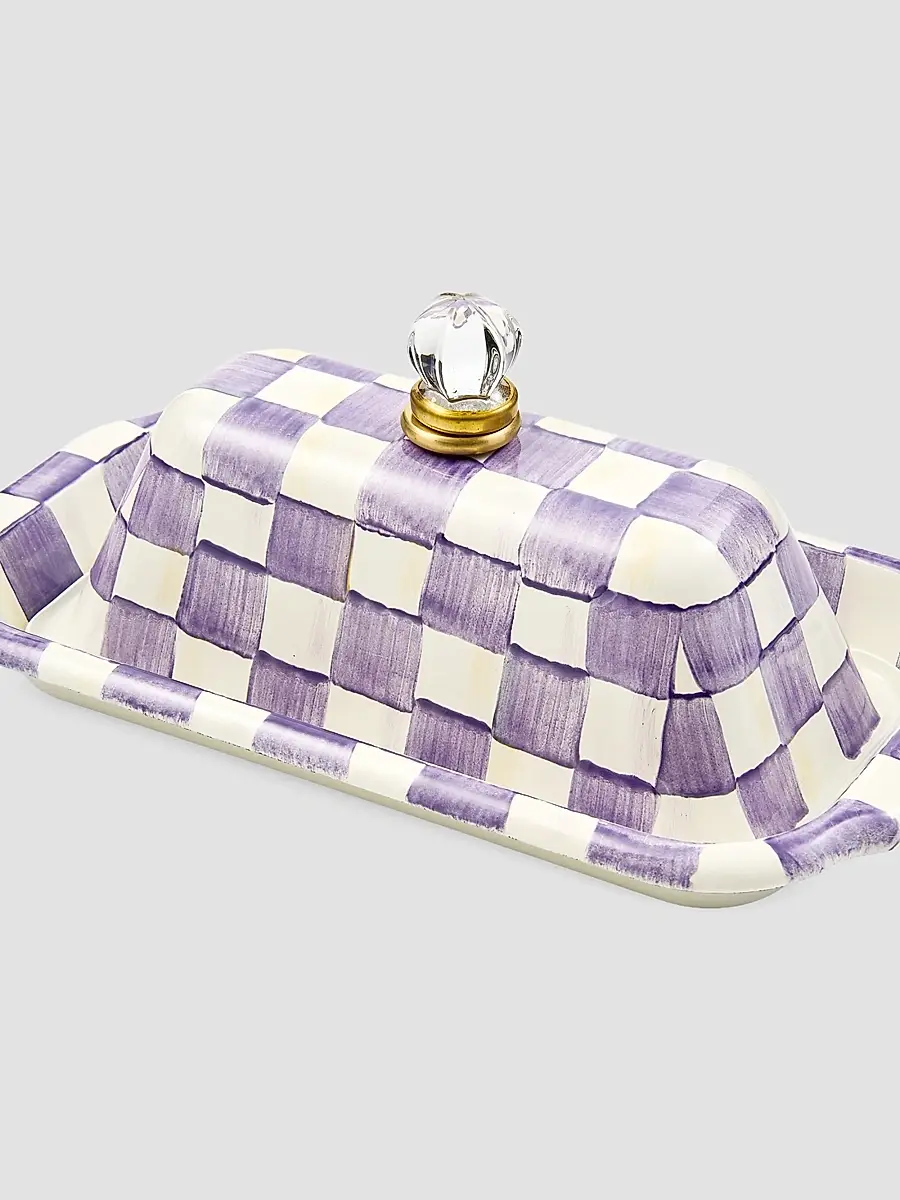 MacKenzie-Childs Violet Check Butter Box | Thumbnail 4 MacKenzie-Childs Violet Check Butter Box | Thumbnail 4