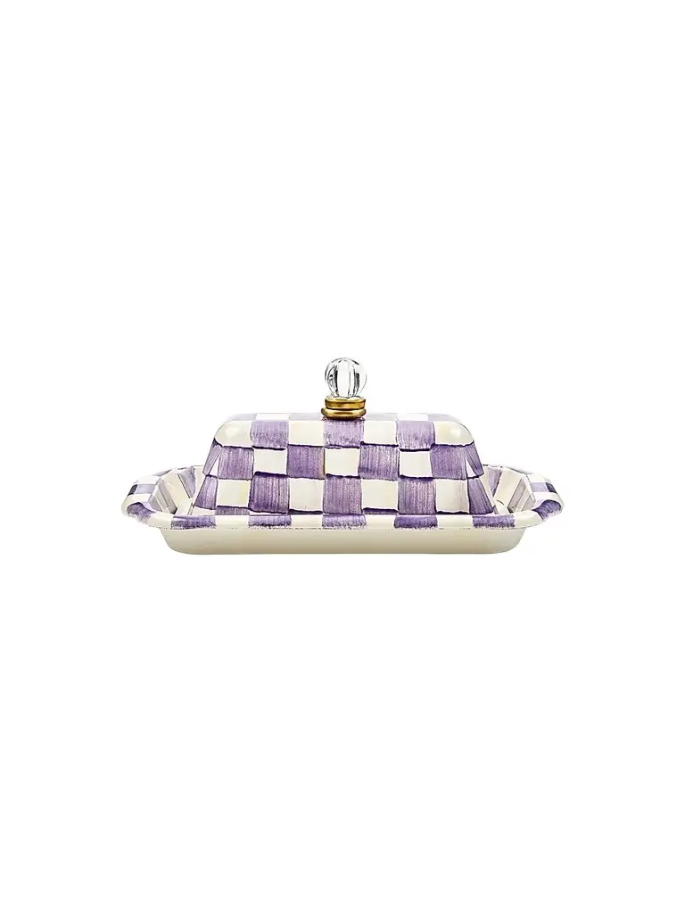 MacKenzie-Childs Violet Check Butter Box