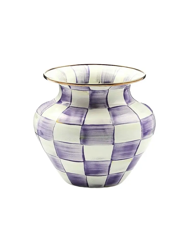 MacKenzie-Childs Violet Check Large Vase