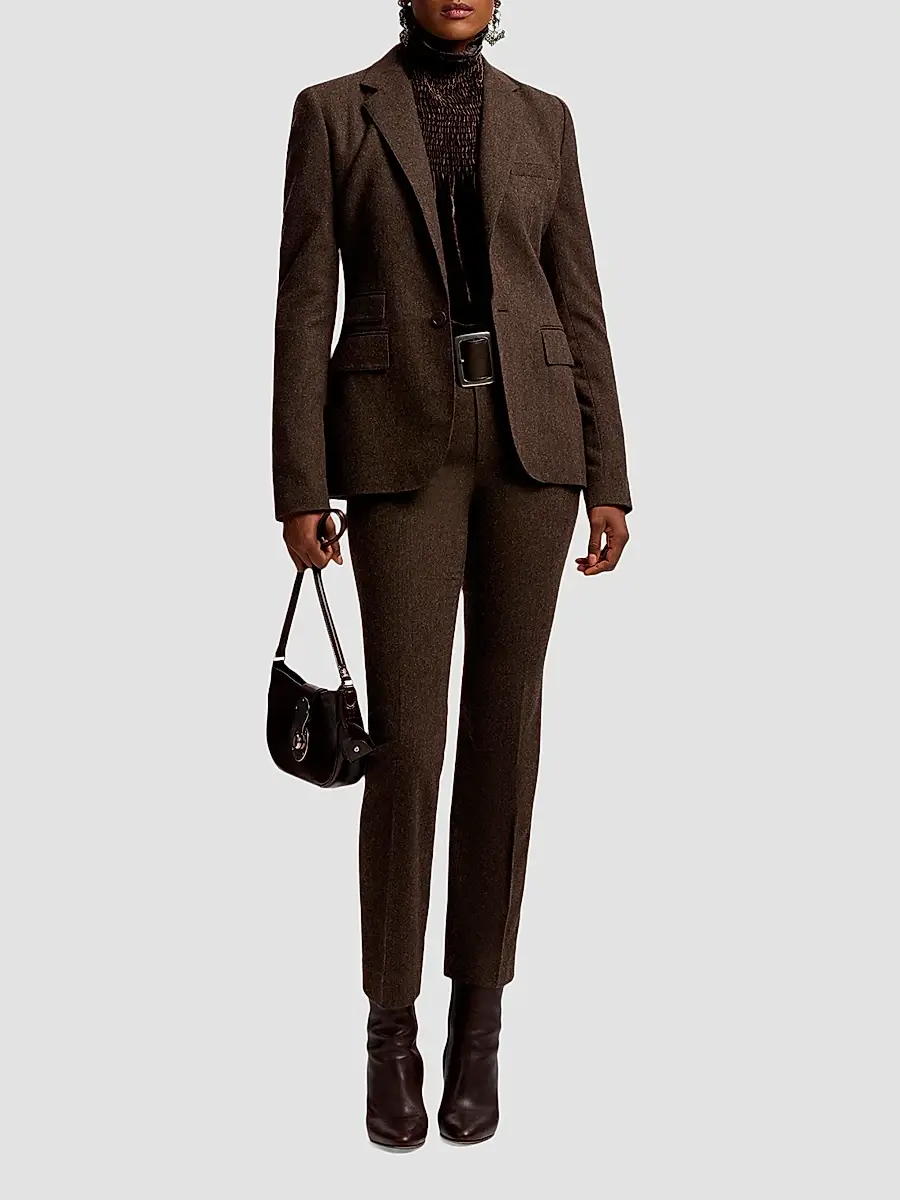 Ralph Lauren Collection Women's Parker Herringbone Wool-Blend Jacket | Thumbnail 2 Ralph Lauren Collection Women's Parker Herringbone Wool-Blend Jacket | Thumbnail 2