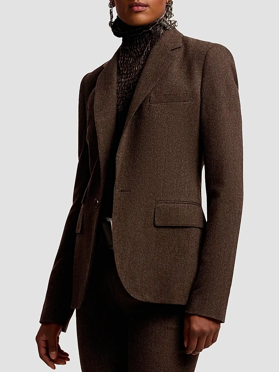 Ralph Lauren Collection Women's Parker Herringbone Wool-Blend Jacket | Thumbnail 6 Ralph Lauren Collection Women's Parker Herringbone Wool-Blend Jacket | Thumbnail 6