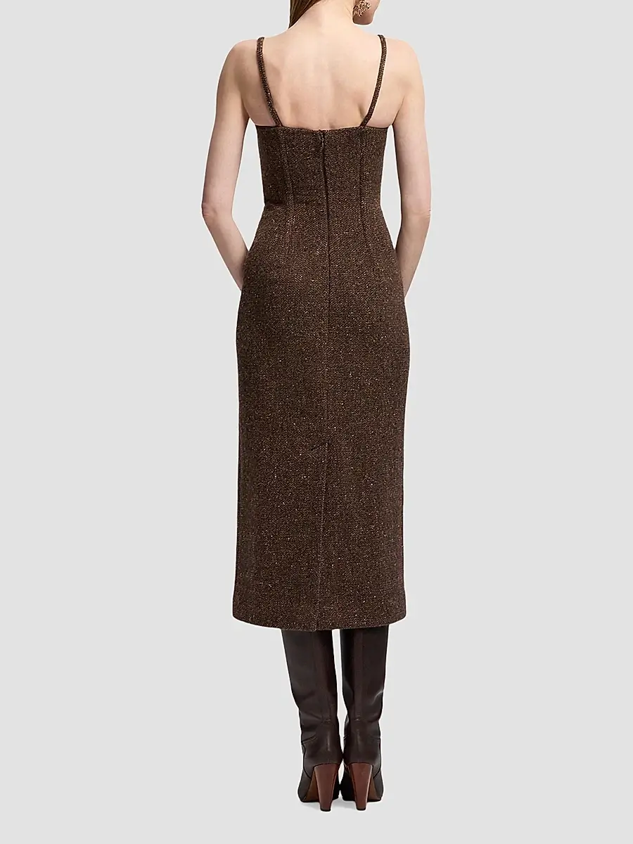Ralph Lauren Collection Women's Jocey Wool-Blend Donegal Tweed Day Dress | Thumbnail 3