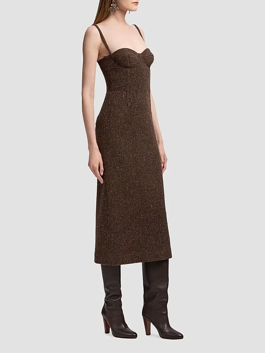 Ralph Lauren Collection Women's Jocey Wool-Blend Donegal Tweed Day Dress | Thumbnail 5