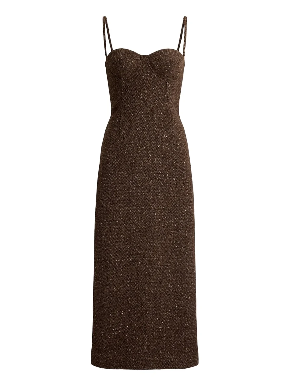 Women's Jocey Wool-Blend Donegal Tweed Day Dress