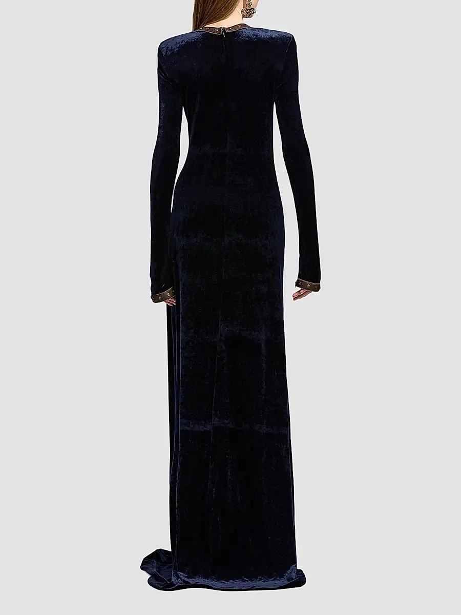 Ralph Lauren Collection Women's Nancie Velour Column Gown | Thumbnail 3