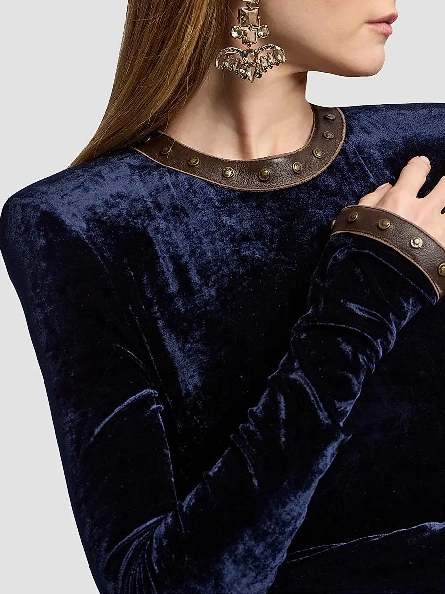 Ralph Lauren Collection Women's Nancie Velour Column Gown | Thumbnail 5