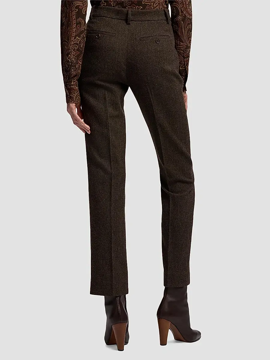 Ralph Lauren Collection Women's Andrey Striped Herringbone Straight Ankle Pants | Thumbnail 3
