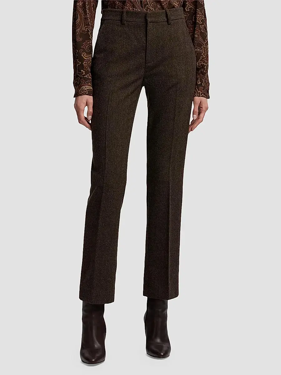 Ralph Lauren Collection Women's Andrey Striped Herringbone Straight Ankle Pants | Thumbnail 4