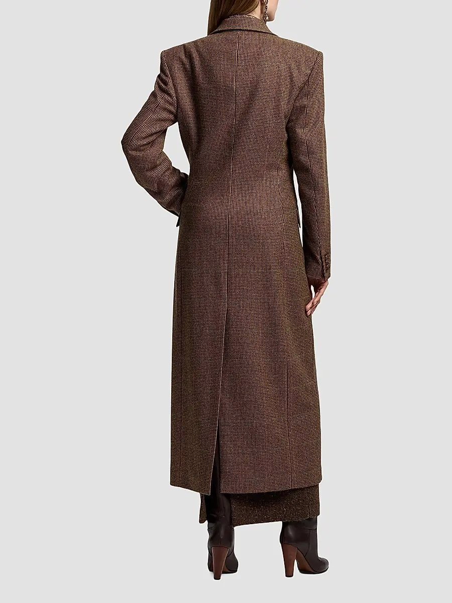 Ralph Lauren Collection Women's Affton Houndstooth Cashmere-Wool Overcoat | Thumbnail 3