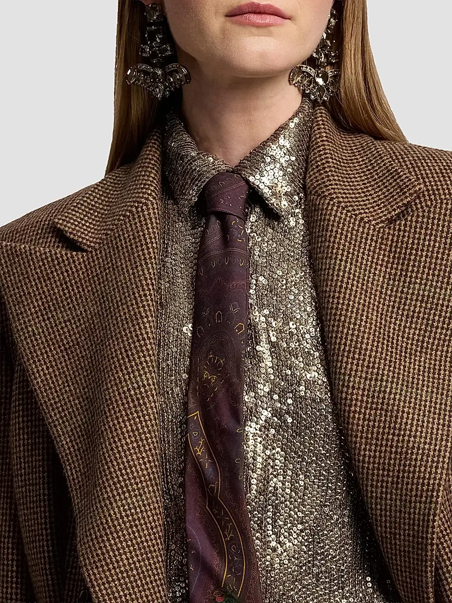 Ralph Lauren Collection Women's Affton Houndstooth Cashmere-Wool Overcoat | Thumbnail 6