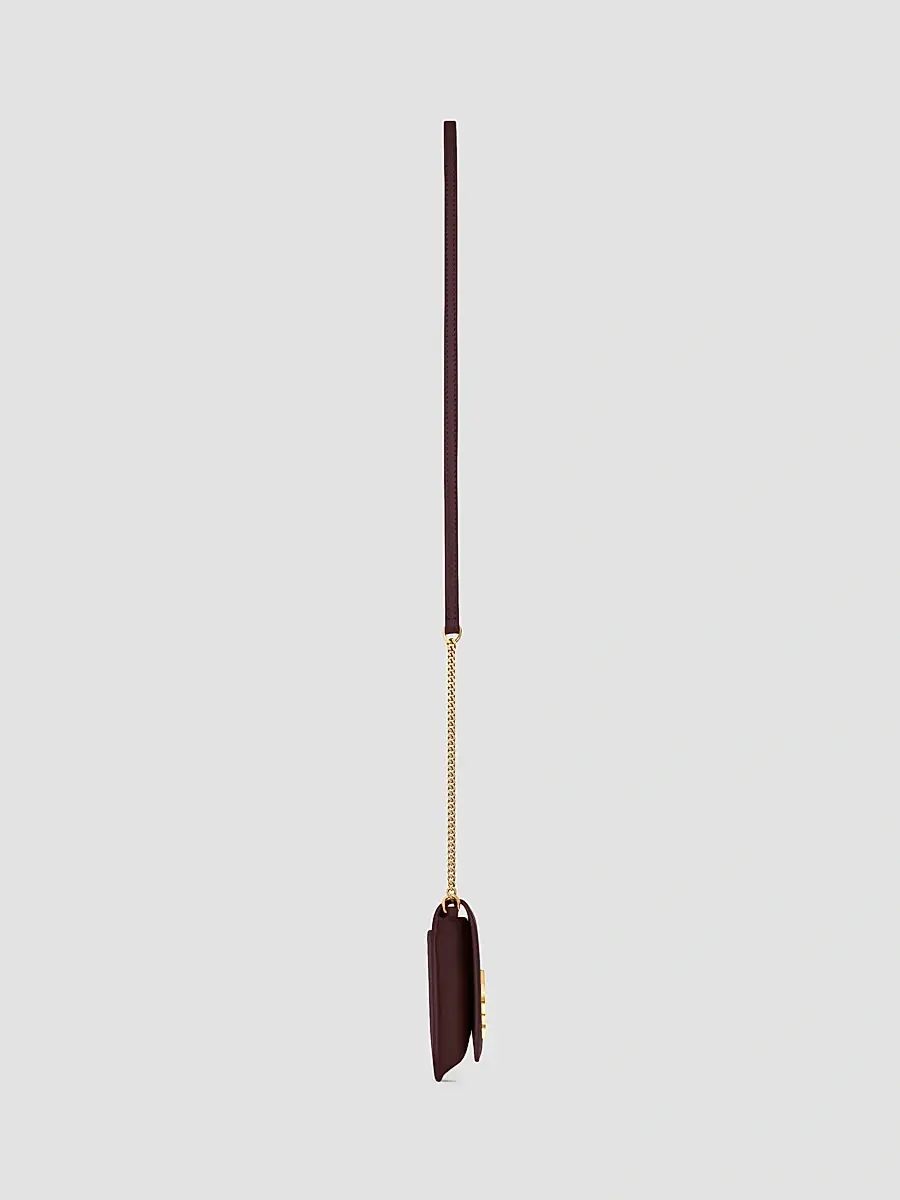Saint Laurent Women's Cassandre Phone Case in Smooth Leather - Rouge Cabernet | Thumbnail 6