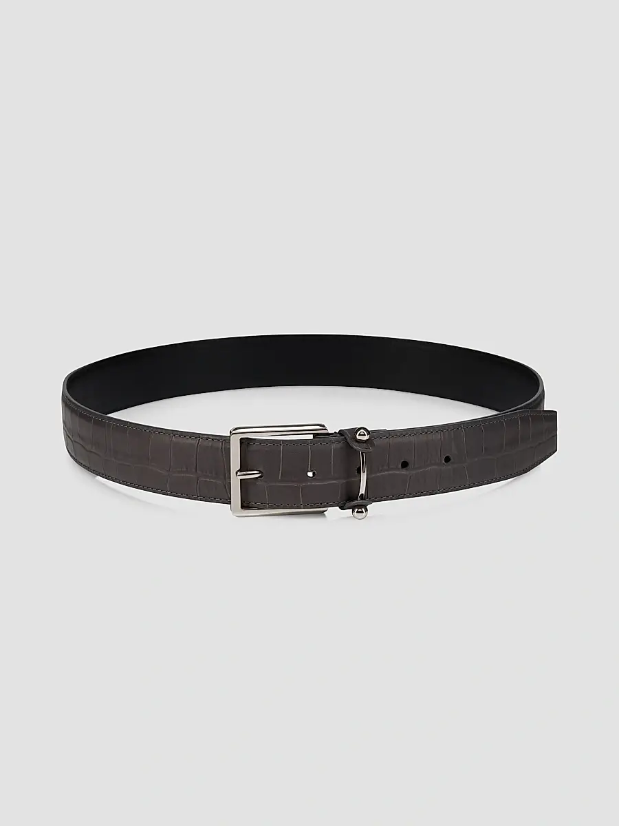 Christian Louboutin Men's Chambeliss Patinated Leather Belt | Thumbnail 2 Christian Louboutin Men's Chambeliss Patinated Leather Belt | Thumbnail 2