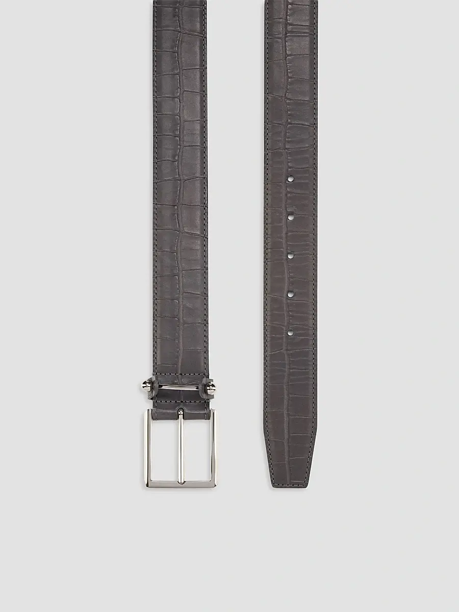 Christian Louboutin Men's Chambeliss Patinated Leather Belt | Thumbnail 3 Christian Louboutin Men's Chambeliss Patinated Leather Belt | Thumbnail 3