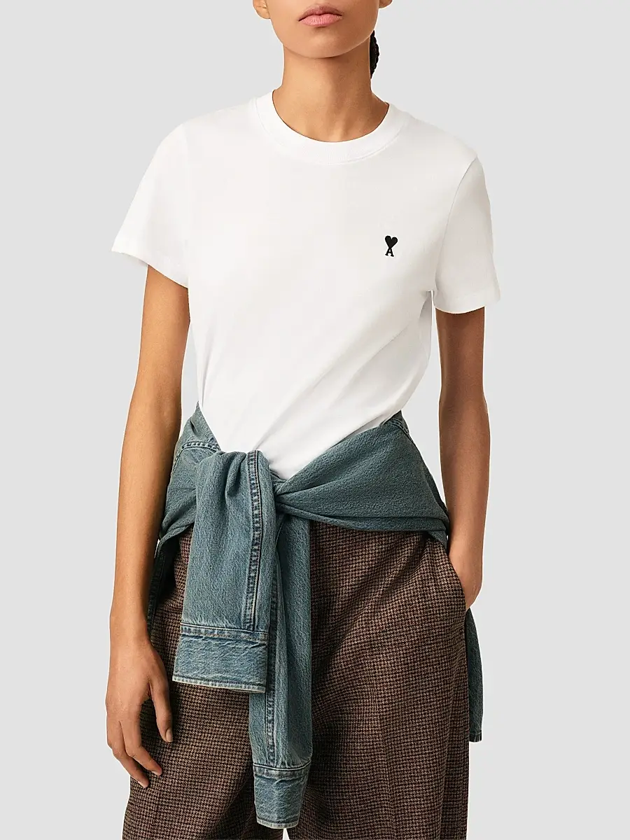 AMI PARIS Women's Logo Cotton T-Shirt | Thumbnail 3 AMI PARIS Women's Logo Cotton T-Shirt | Thumbnail 3
