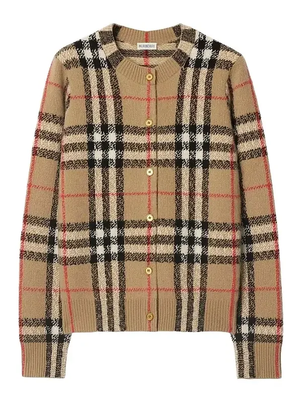 Burberry Women's Check Cashmere Cardigan