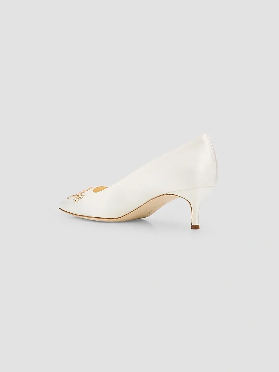 Manolo Blahnik Women's Pasadislo Embellished Satin Pumps | Thumbnail 4