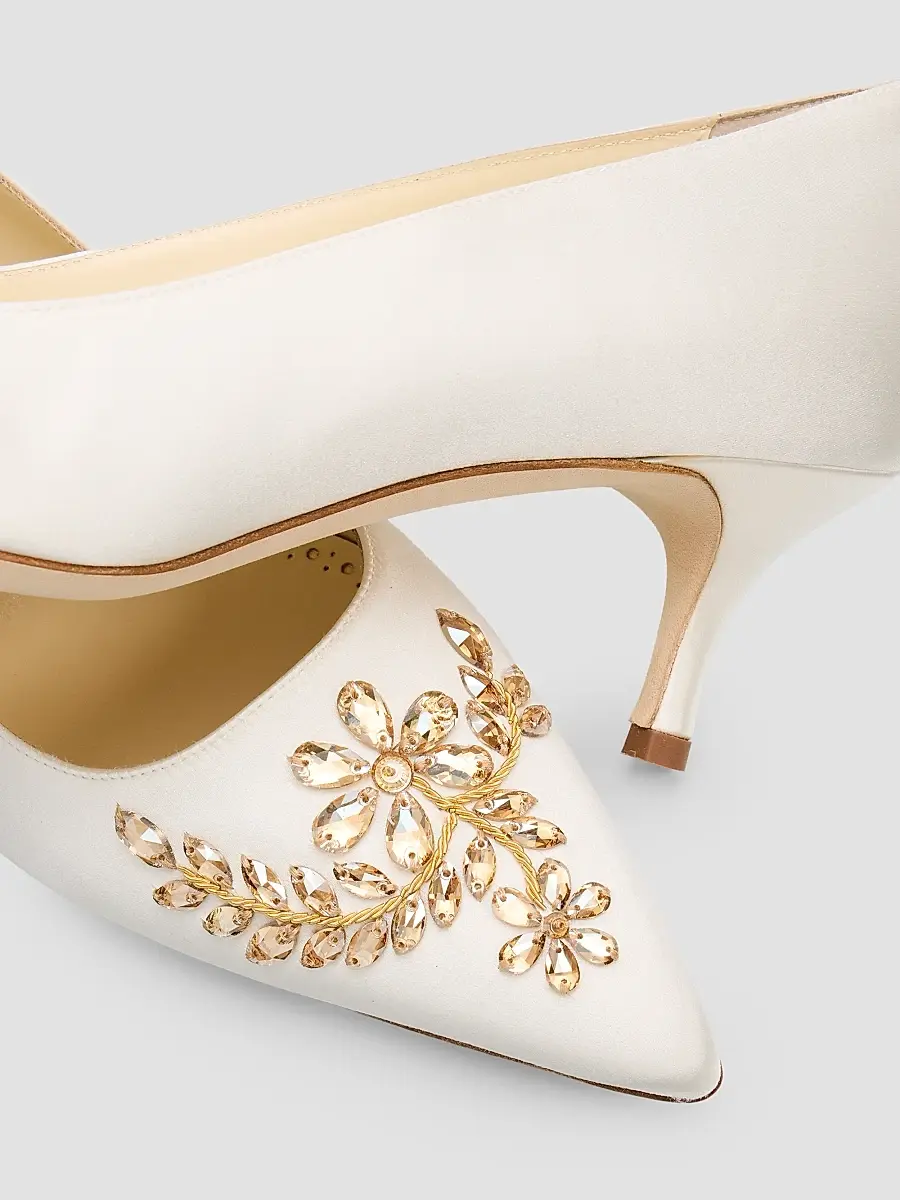 Manolo Blahnik Women's Pasadislo Embellished Satin Pumps | Thumbnail 5