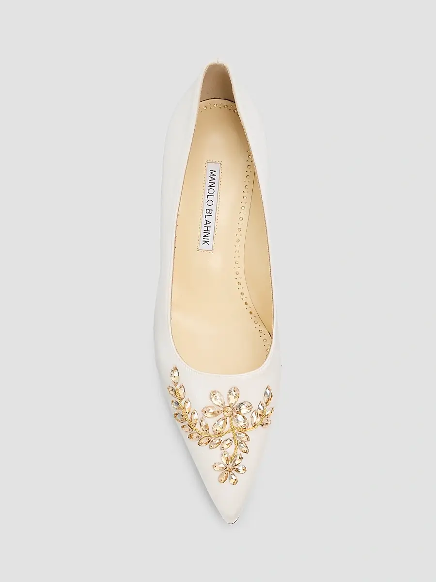 Manolo Blahnik Women's Pasadislo Embellished Satin Pumps | Thumbnail 6