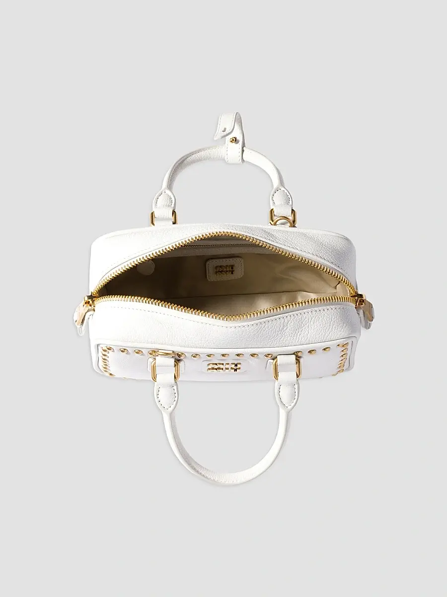Miu Miu Women's Arcadie Studded Leather Top Handle Bag | Thumbnail 4