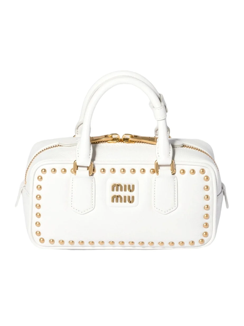 Miu Miu Women's Arcadie Studded Leather Top Handle Bag