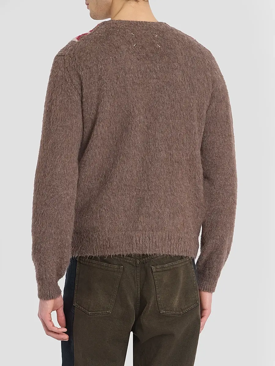 Maison Margiela Men's Fair Isle-Inspired Wool-Alpaca V-Neck Sweater | Thumbnail 3 Maison Margiela Men's Fair Isle-Inspired Wool-Alpaca V-Neck Sweater | Thumbnail 3