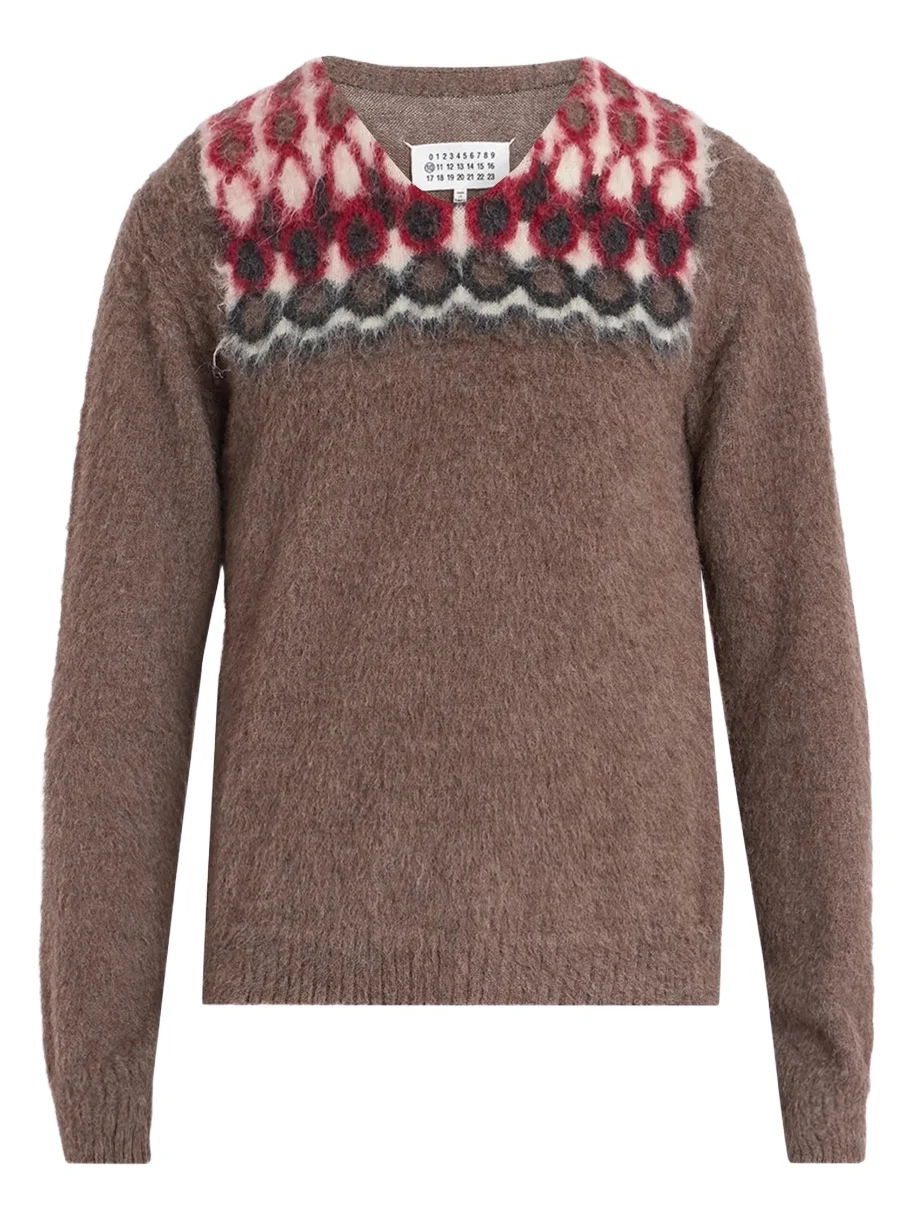 Men's Fair Isle-Inspired Wool-Alpaca V-Neck Sweater