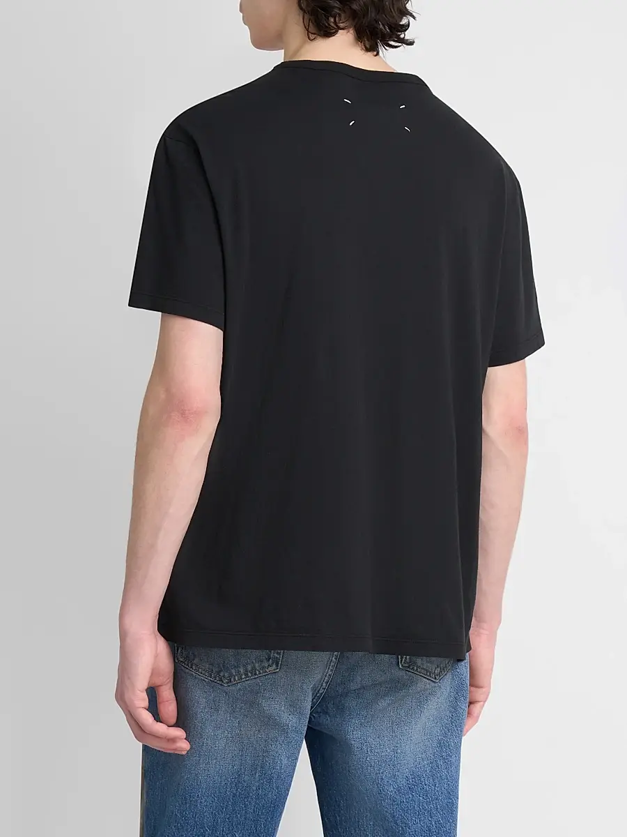 Maison Margiela Men's Tapestry Patch Cotton Crewneck T-Shirt | Thumbnail 3 Maison Margiela Men's Tapestry Patch Cotton Crewneck T-Shirt | Thumbnail 3
