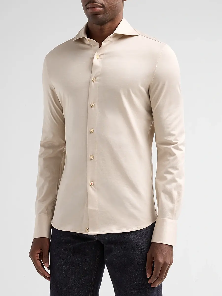 Isaia Men's Jersey Long-Sleeve Shirt | Thumbnail 4 Isaia Men's Jersey Long-Sleeve Shirt | Thumbnail 4