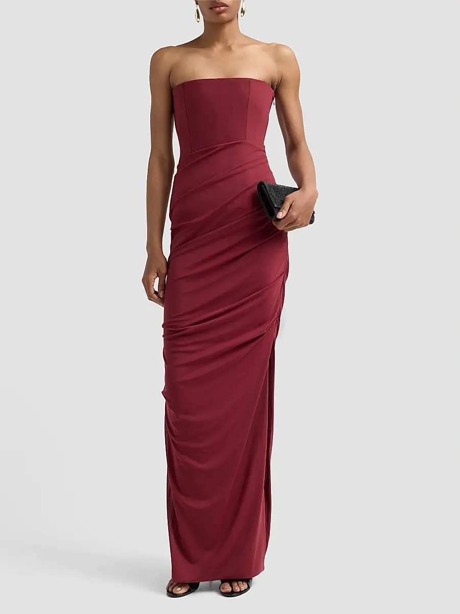 Alex Perry Women's Draped Strapless Sheath Gown | Thumbnail 2