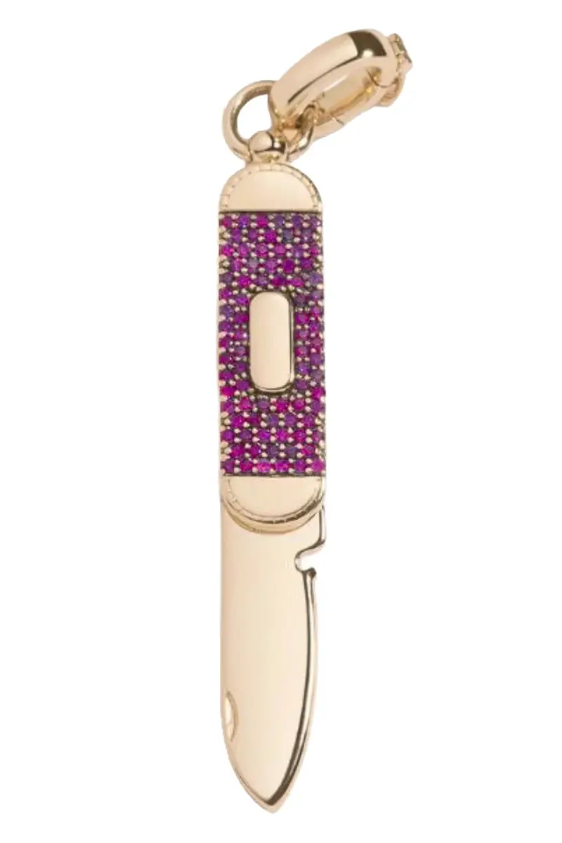 MINED AND FOUND Pink Sapphire Balance Pocketknife Pendant | Thumbnail 2