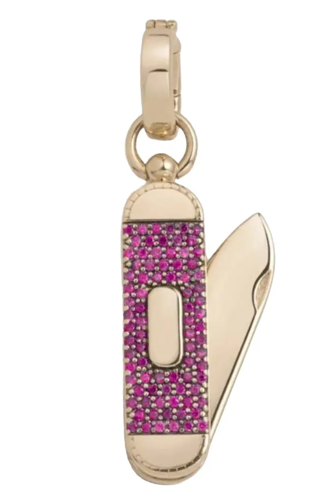 MINED AND FOUND Pink Sapphire Balance Pocketknife Pendant