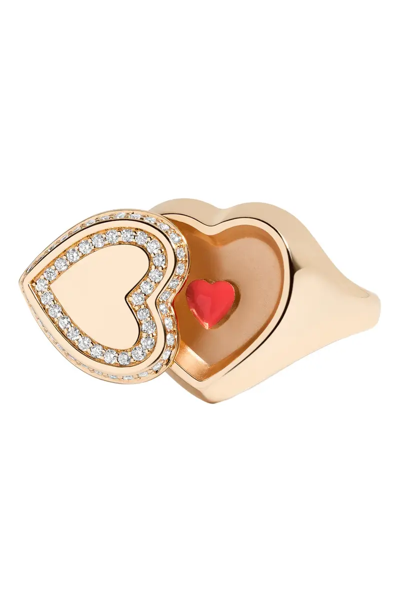 MINED AND FOUND Diamond Heart Locket Signet Ring | Thumbnail 4 MINED AND FOUND Diamond Heart Locket Signet Ring | Thumbnail 4