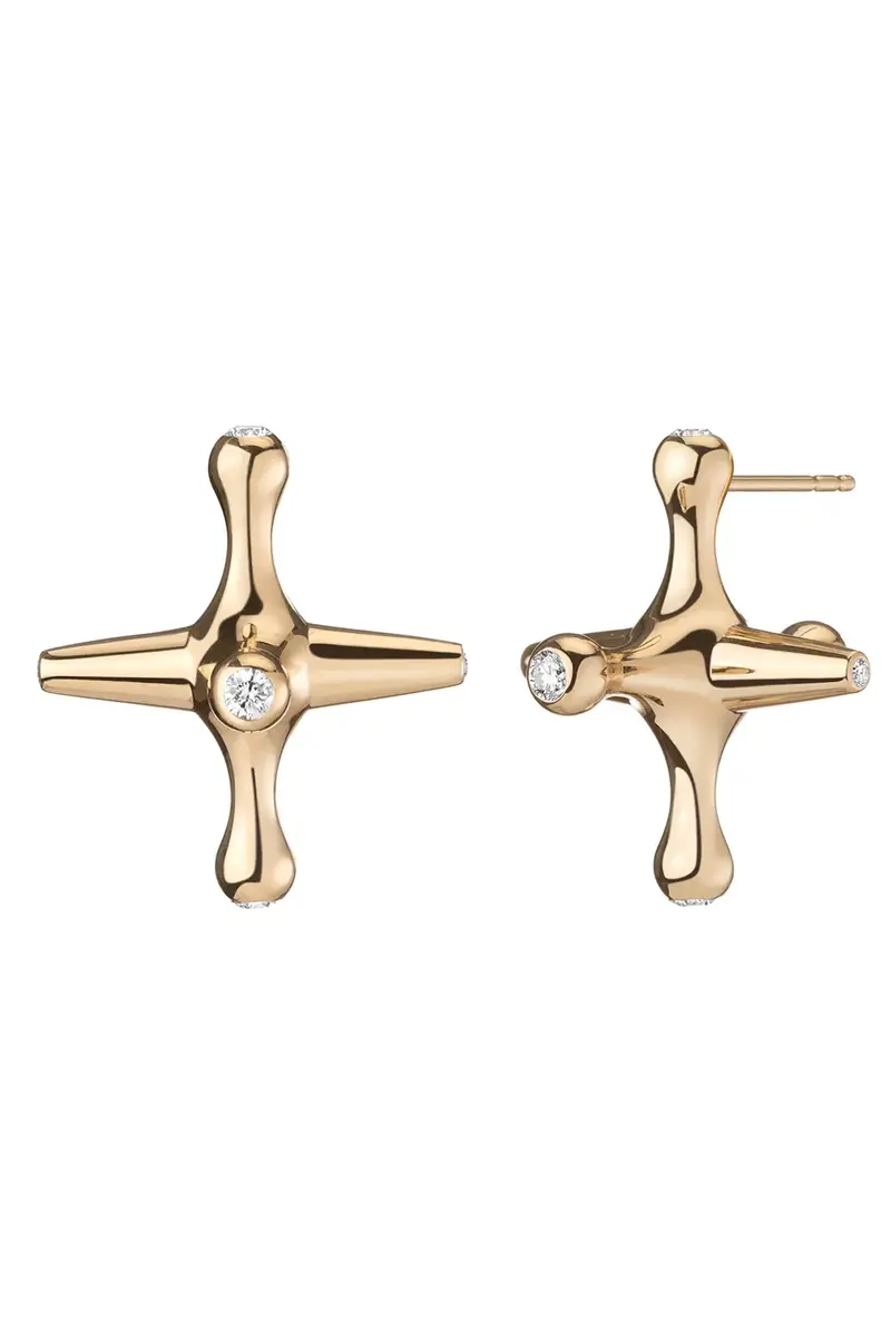 MINED AND FOUND Diamond Reminisce Jacks Earrings